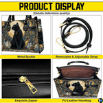 Multi-panel diagram presenting close-up visual highlights of the feline graphic design.