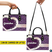Mothers Day Gift Leather Bag- Personalized Grandmas Purse With Grandkids Names, Grandma Handbag Birthday Gifts For Mom Women