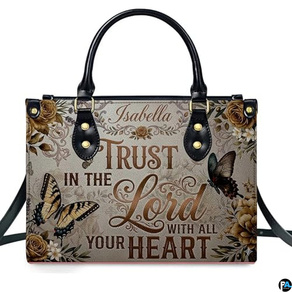 Personalized Christian Leather Handbag – Custom Purse Faith Gift for Mom, Grandma, Women Birthday or Christmas