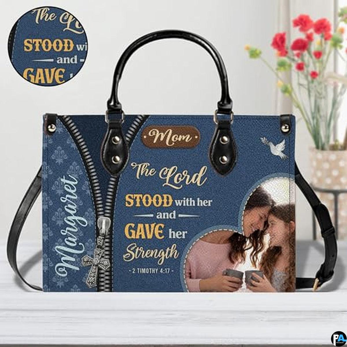 Personalized Christian Personalized Photo Tote Bag, Gift for Mom