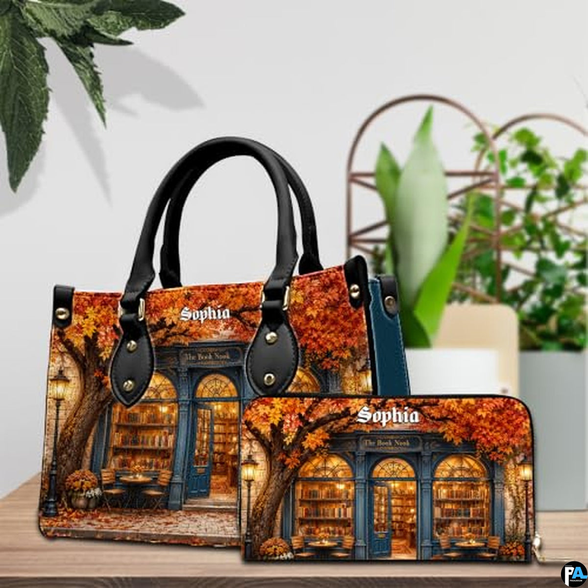 Personalized Book Lover Leather Handbag for Women, 3D Bookstore Library Tote Bag, Literary Gift for Readers, Bookworms