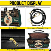 Four panel feature display highlighting top closure, attachment bands, plus inner storage area.