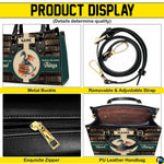 Four panel feature display highlighting top closure, attachment bands, plus inner storage area.