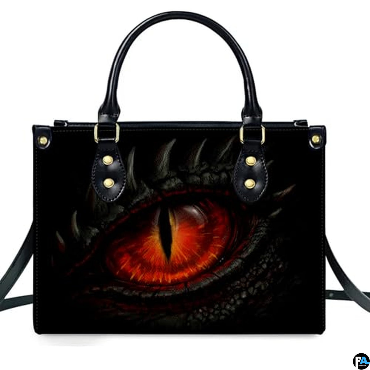 Personalized Fiery Dragon Eye Goth Handbag for Fantasy Enthusiasts