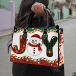 Lifestyle display carried outdoors highlighting cheerful snowman character and holiday borders.