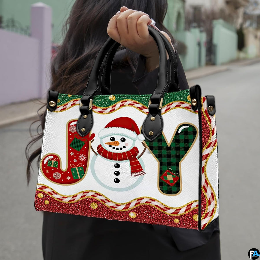 Lifestyle display carried outdoors highlighting cheerful snowman character and holiday borders.
