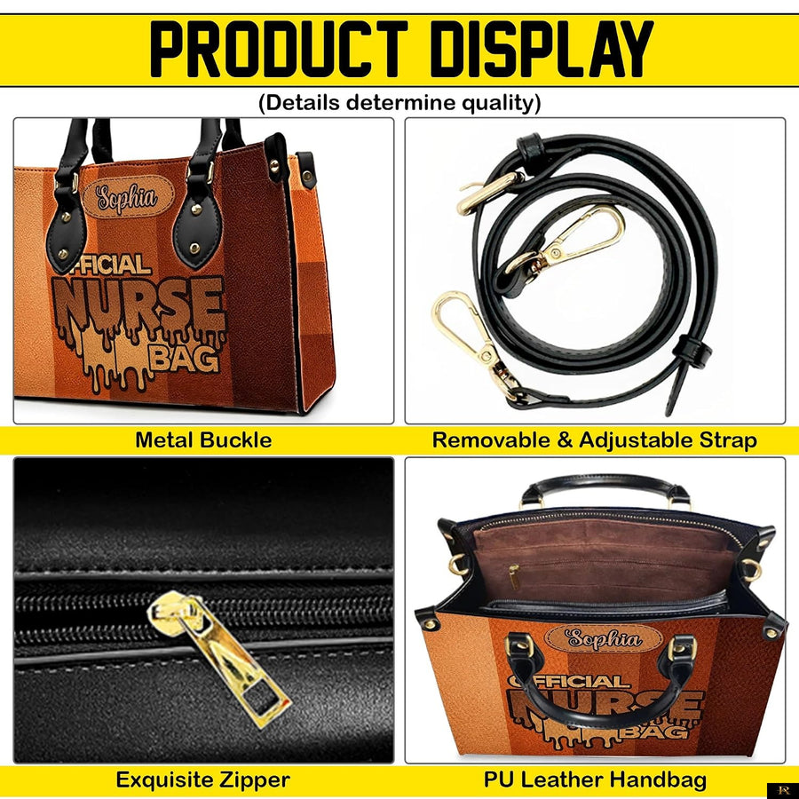 PREAUREUM "{split_values}" Personalized {collection_title} Leather Handbag