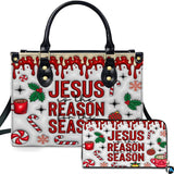 Christian Christmas Handbag with Candy Cane Art