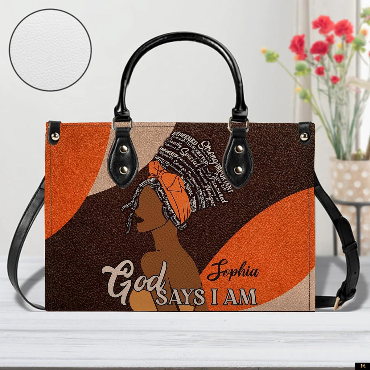 PREAUREUM "{split_values}" Personalized {collection_title} Leather Handbag