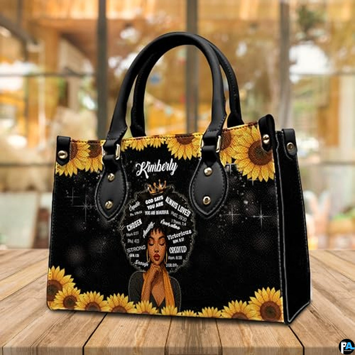 Personalized Leather Handbag for Black Women, Custom African Purse Bag Set, Birthday Meaningful Gifts for Mom, Friend