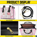 Product display collage showcasing pink doctor handbag exterior and interior views