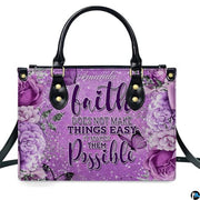 Personalized Flower Floral inspirational quote Handbag for Faith Gift