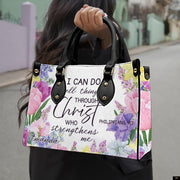 PREAUREUM "{split_values}" Personalized {collection_title} Leather Handbag