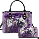 Personalized Purple Witch and Dragon Art Handbag