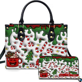 Vintage Red Truck & Hot Cocoa Handbag and Wallet Set