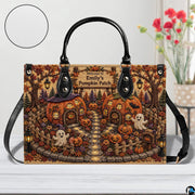 Front view of the friendly ghost art accessory highlighting the cheerful spirits and garden path.