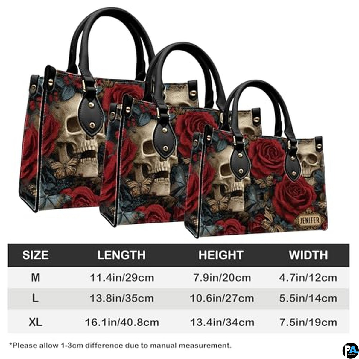 Personalized Halloween Leather Handbag – Custom Witch 3D Printing Effect Purses For Women – Spooky Gothic Shoulder Bag