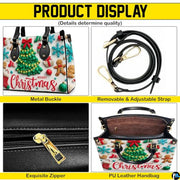 Personalized Christmas Tree Gingerbread Scene Handbag for Holiday Gift