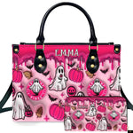 PREAUREUM "{split_values}" Personalized {collection_title} Leather Handbag
