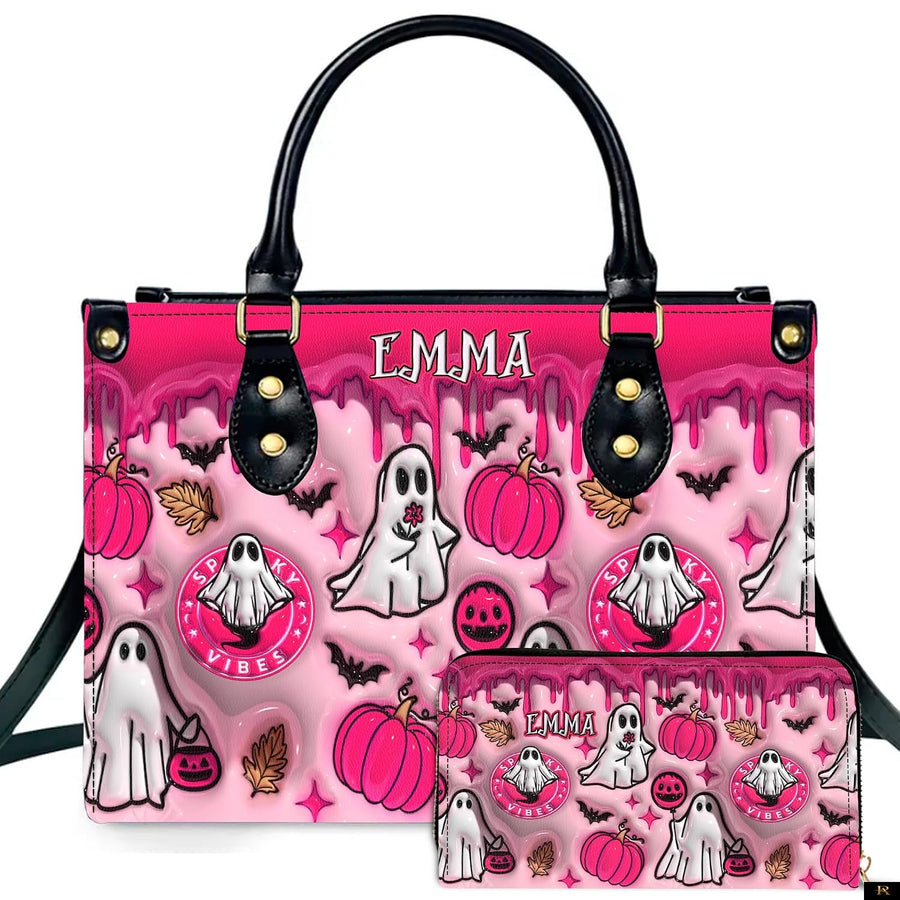 PREAUREUM "{split_values}" Personalized {collection_title} Leather Handbag