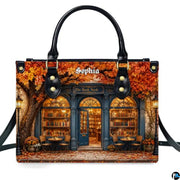 Personalized Book Lover Leather Handbag for Women, 3D Bookstore Library Tote Bag, Literary Gift for Readers, Bookworms