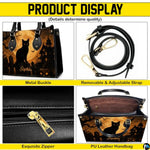 Black Cat Leather Bag – Vintage Cat Art Handbag, Stylish Animal-Themed Purse, Unique Gift for Cat Lovers