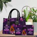 Personalized Leather Handbag for Black Women, Custom African Purse Bag Set, Birthday Meaningful Gifts for Mom, Friend