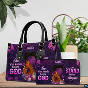 Personalized Leather Handbag for Black Women, Custom African Purse Bag Set, Birthday Meaningful Gifts for Mom, Friend