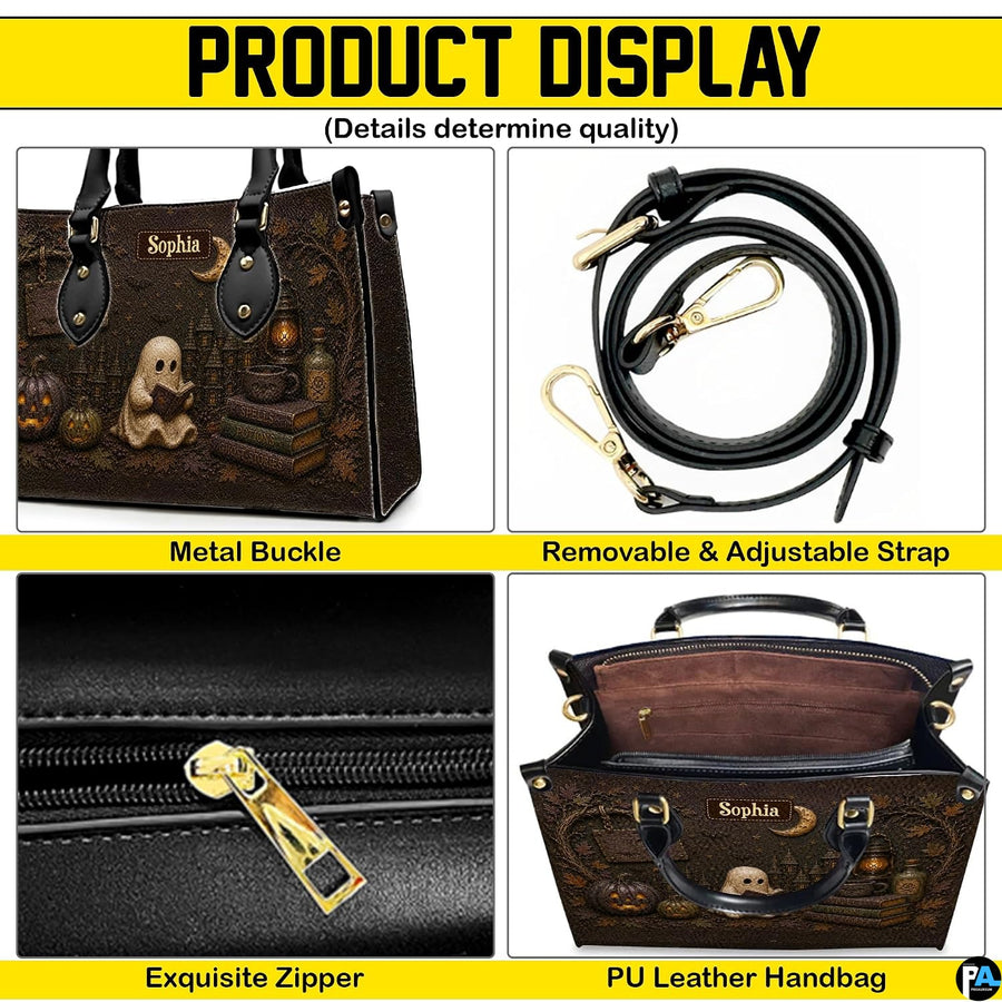 Four paneled composition illustrating decorative views of hardware accents, fantasy motifs, and interior view.