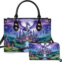 Personalized Mystical Dragon and Castle Scene Handbag