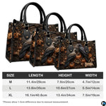 Personalized Halloween Gothic Leather Handbag Custom Raven Black Cat Purse Dark Fantasy Shoulder Bag Gift for Women