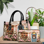 Personalized Book Lover Leather Handbag for Women, 3D Bookstore Library Tote Bag, Literary Gift for Readers, Bookworms