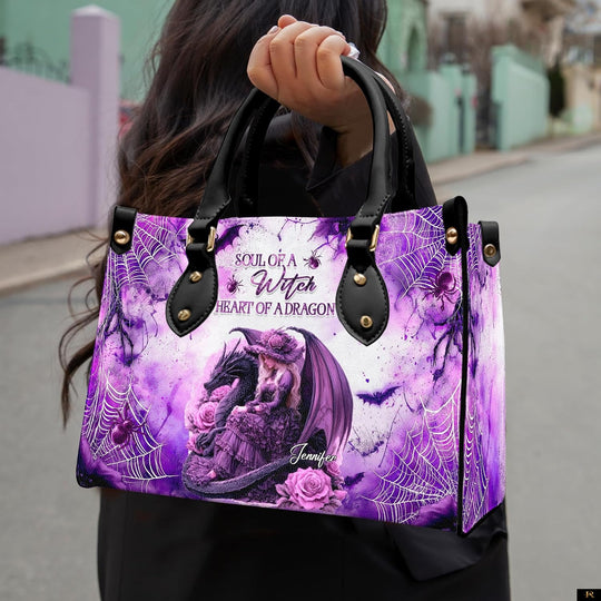 PREAUREUM "{split_values}" Personalized {collection_title} Leather Handbag
