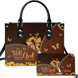 Yellow Butterfly Sunflower Handbag & Matching Wallet