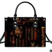 Personalized Halloween Leather Handbag – Custom Witch 3D Printing Effect Purses For Women – Spooky Gothic Shoulder Bag