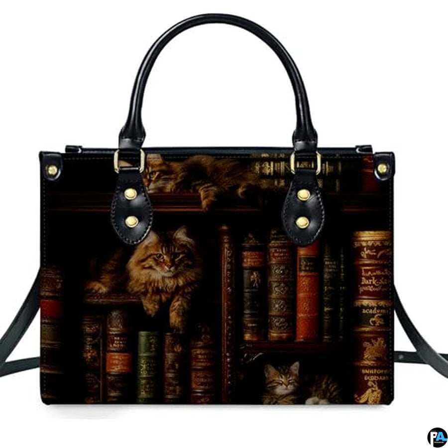 Personalized Halloween Leather Handbag – Custom Witch 3D Printing Effect Purses For Women – Spooky Gothic Shoulder Bag