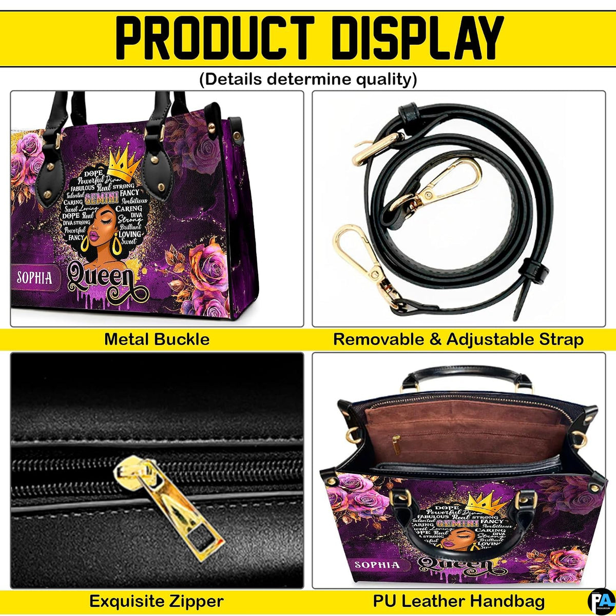 Spacious interior view of tote handbag showing lining and inner compartments