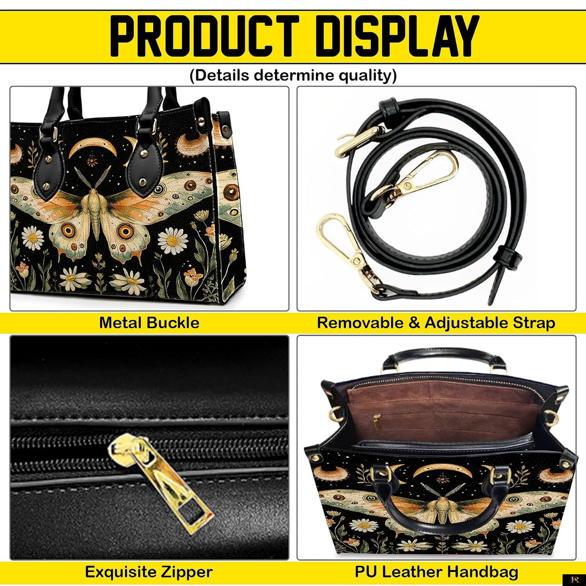 PREAUREUM "{split_values}" Personalized {collection_title} Leather Handbag