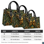 Personalized Butterfly Leather Handbag – Gothic Moon Bag with Adjustable Strap and Matching Witchcore Purse for Women