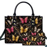Studio presentation showing glowing butterfly fantasy artwork alongside matching companion on white surface.