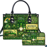 Celtic Clover Handbag with Vintage Patchwork