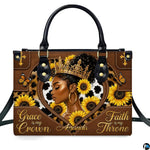 Studio front view showcasing melanin queen portrait, sunflowers, and monarch butterflies.