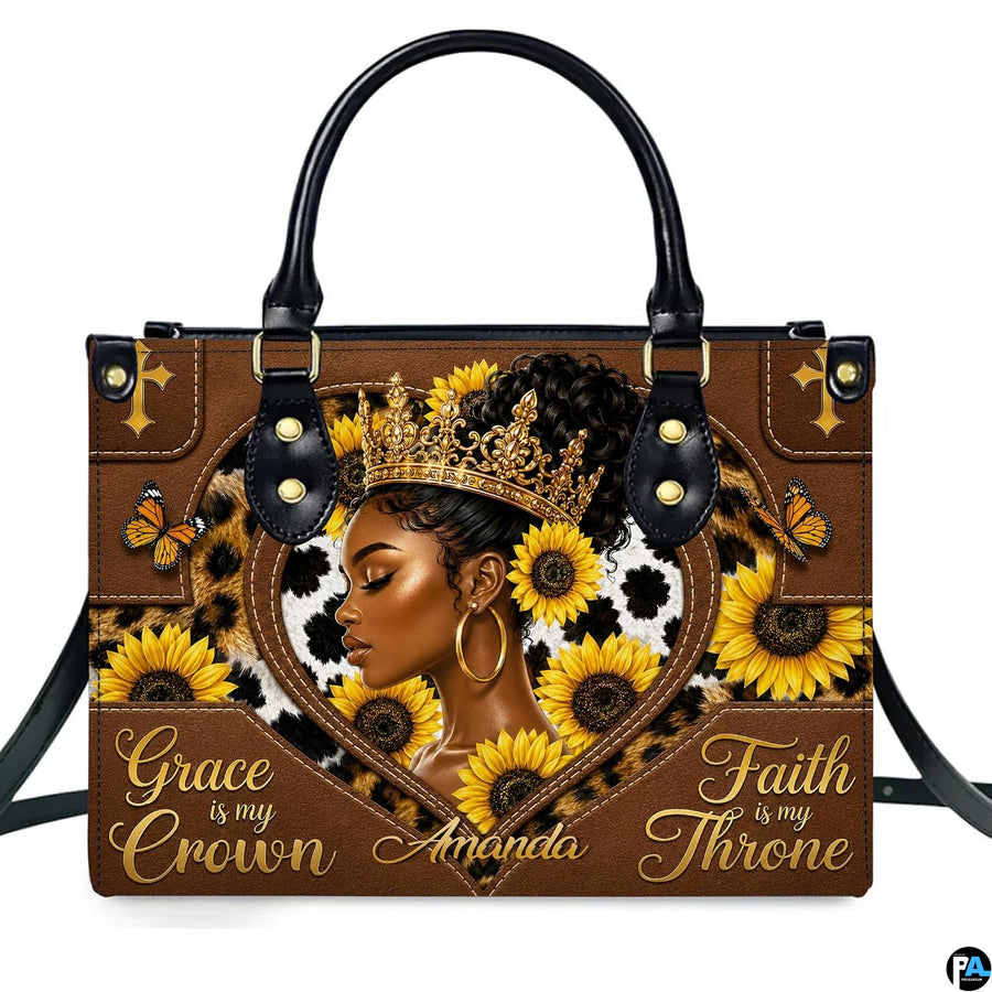 Studio front view showcasing melanin queen portrait, sunflowers, and monarch butterflies.
