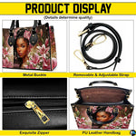 Multi-panel overview displaying profile perspectives and visual features of the floral portrait piece.