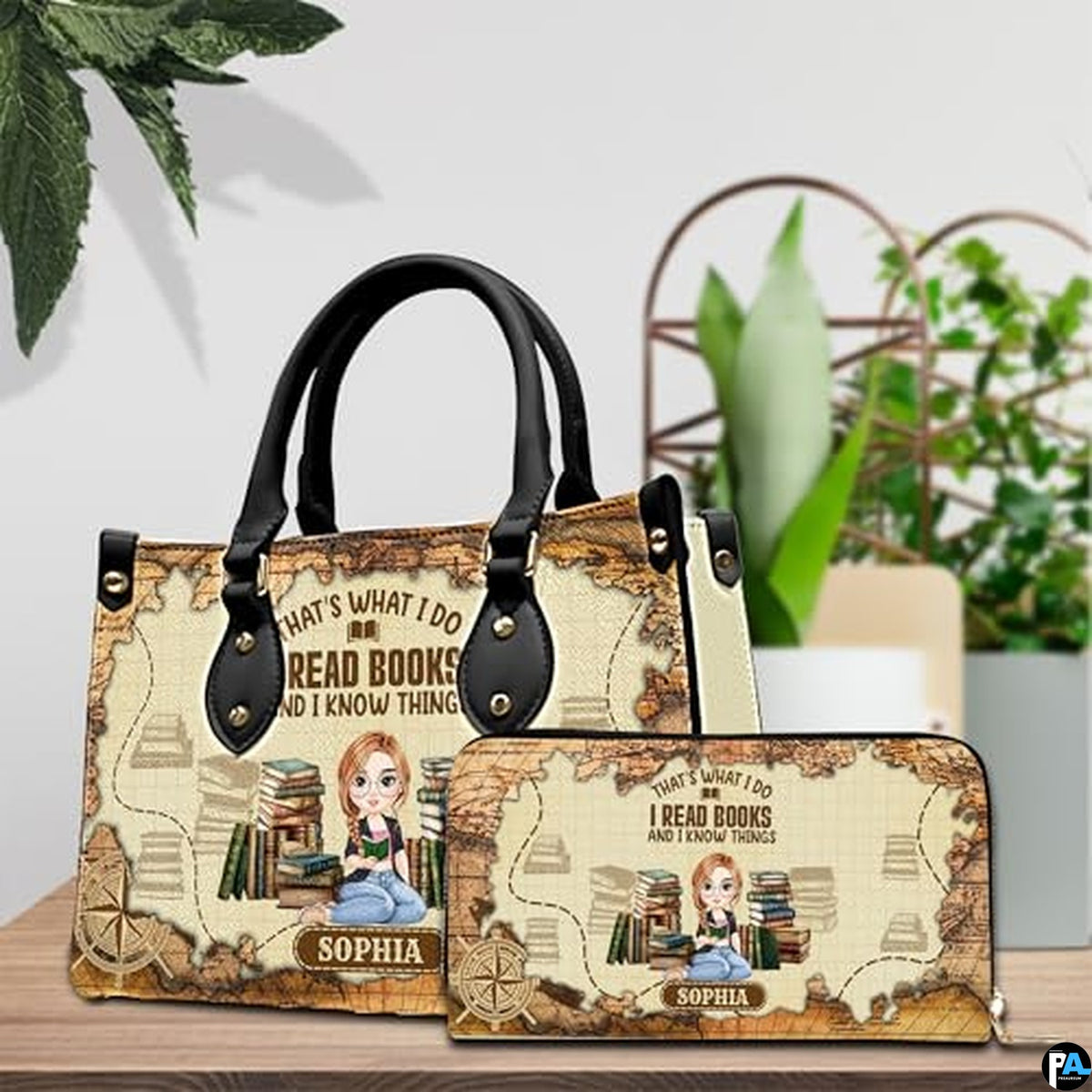 Personalized Book Lover Leather Bag, Just A Girl Who Loves Book Handbag With Name, Books Purse, Gifts For Readers, Writer