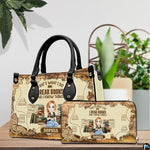 Personalized Book Lover Leather Bag, Just A Girl Who Loves Book Handbag With Name, Books Purse, Gifts For Readers, Writer