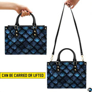 Personalized Fantasy Blue Dragon Scale Handbag for Dragon Lovers Gift
