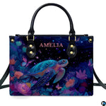 Close-up detail showcasing the luminous bioluminescent coral and glowing butterfly print.