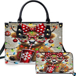 Custom Festive Highland Cow Handbag for Christmas Gift