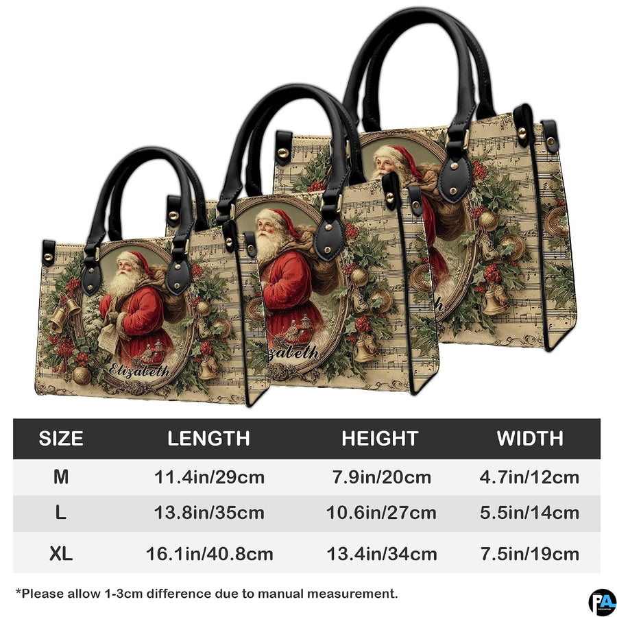 Complete matching handbag and wallet set in Victorian holiday music arrangement